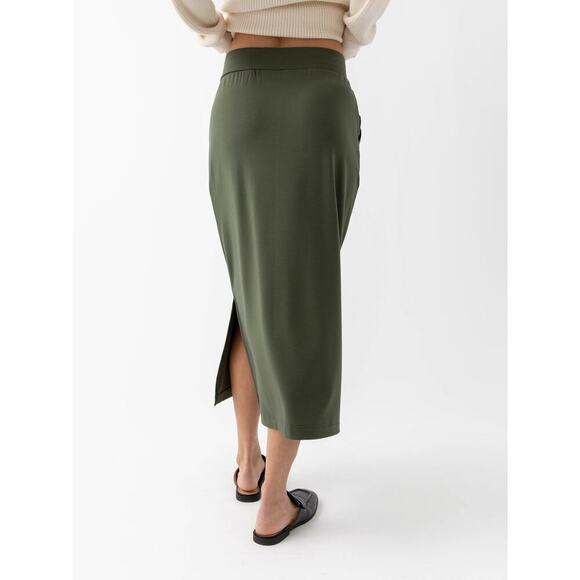 Women's Brushed Bamboo
Patch Pocket Midi Skirt green xs - Picture 2 of 13